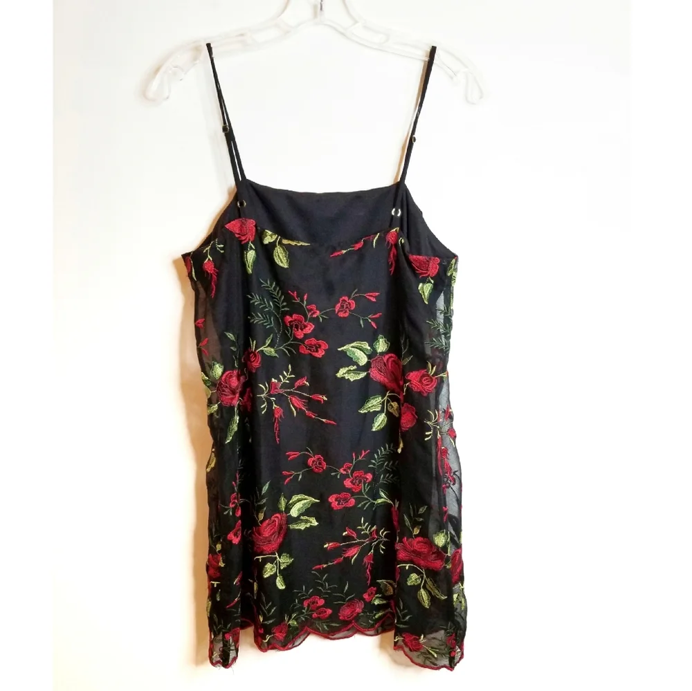 Show Me Your MuMu Black and Red Floral Mini Dress - Picture 4 of 8